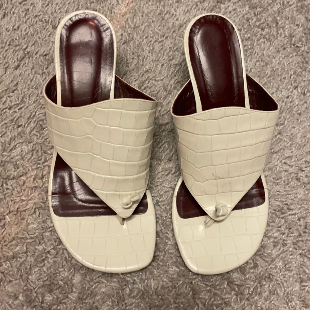 White croc mule